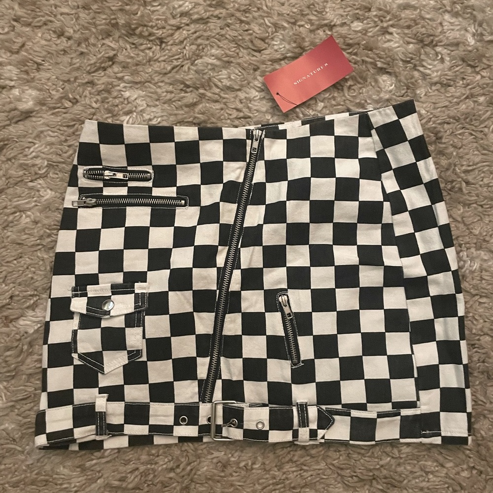 Dolls Kill - signature checkered jean skirt - size 31